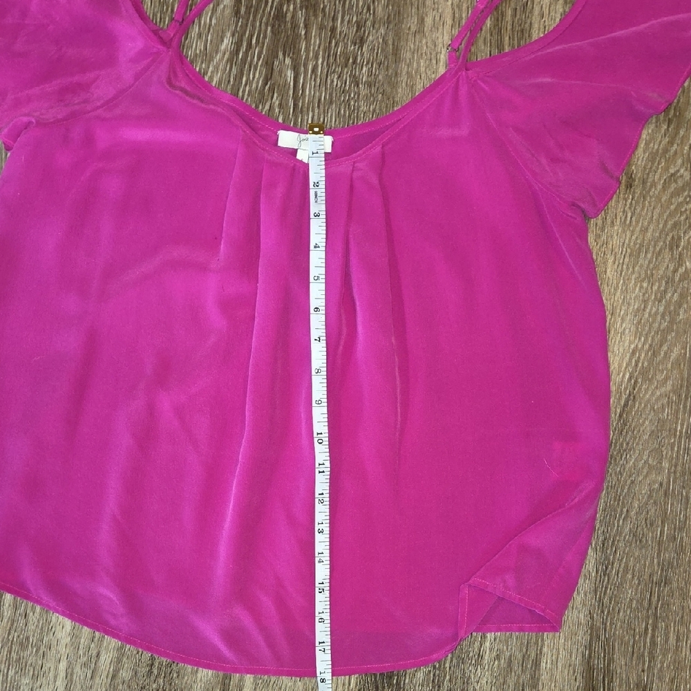 Joie Vibrant Pink Ruffle Sleeve Blouse - Picture 5 of 7